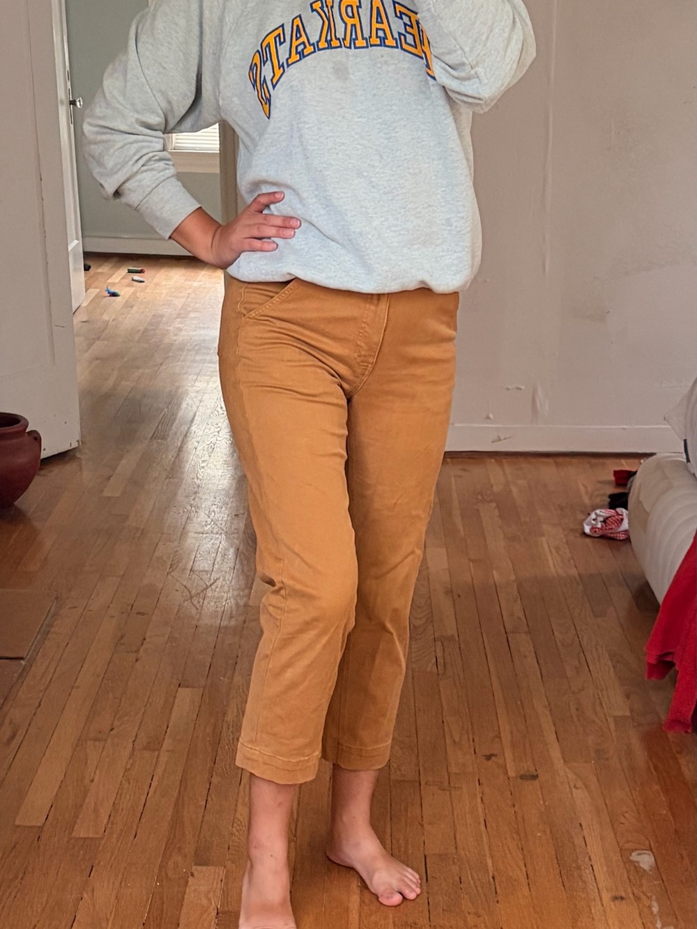 Everlane Straight Leg Crop Camel Jeans Sz4